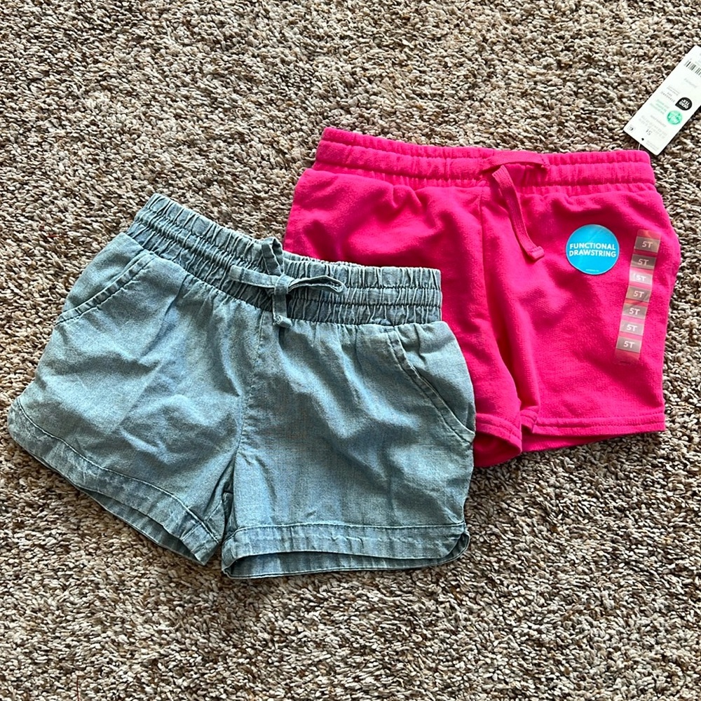 Carter's NWT Blue Denim and Pink Shorts
